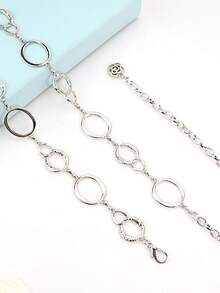 European And American Round Metal Women's Waist Chain, Fashion Minimalist Suit Dress Accessory, Striped Bohemian Zinc Alloy Waist Belt, Seasonal Hot Selling Item - Silver - View 2