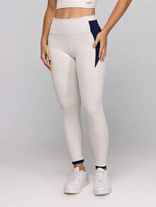 LOT FITNESS Women's Polyamide Fitness Leggings With Pockets, Frame Style - Cát - Xem 8