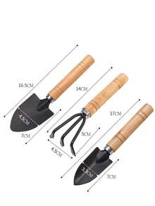 3件組實用園藝工具套裝 (鏟子 + 耙子 + 鏟子)，耐用碳鋼材質，省力且防鏽，適用於蔬菜/花卉/多肉盆栽種植/陽台花園/盆栽容器配件，便攜式收納，理想的園藝工具 - 三件套 - 查看 4