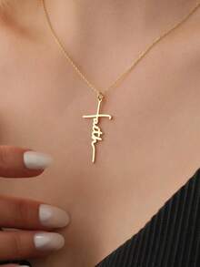 1 chiếc vòng cổ thánh giá tinh tế bằng thép không gỉ mạ vàng 18K, vòng cổ quà tặng tôn giáo của Cơ đốc giáo, vòng cổ phong cách Bohemian, quà tặng trang sức cho phụ nữ - Vàng - Xem 7