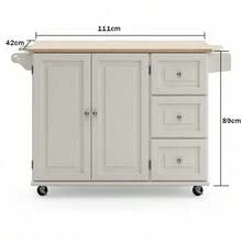 Carrito Auxiliar De Almacenamiento Cocina Carrito Organizador Con Ruedas - Blanco - Ver 2