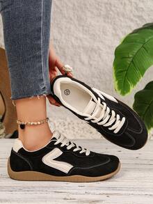 Hidkat Women's Summer Casual Flat Shoes, Lightweight Slip-On Outdoor Sports Shoes With Color Blocking, Comfortable And Non-Slip, Suitable For Spring And Autumn - JL662 Black - View 7