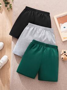 Bộ 3 quần short thể thao ngoài trời màu trơn có khóa kéo và túi dành cho bé trai tuổi teen, thích hợp cho mùa xuân/hè. - Nhiều màu - Xem 2