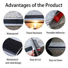 Protector de bordes para escaleras de 20 m / 65,6 pies en negro/gris/café. Tiras protectoras para bordes de escalones en forma de L. Bordes antideslizantes de PVC para escaleras. Escaleras autoadhesivas para uso en exteriores e interiores. Protector de bordes para escaleras de 65,6 pies. Protector de bordes antideslizante autoadhesivo de PVC para escaleras. Protector impermeable para escaleras interiores y exteriores. - Estructura 3D en forma de L, corte DIY - Adecuado para escaleras residenciales, escaleras de villas, peldaños de balcones, rampas de garajes, habitaciones de personas mayores, habitaciones de niños pequeños, guarderías, escuelas, oficinas - Gris - Ver 9