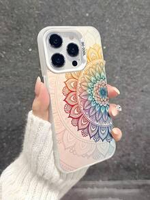1 chiếc ốp lưng tương thích với iPhone 17/16 Pro Max/15 Plus/14 Pro, họa tiết Mandala, chất liệu TPU mờ, bảo vệ toàn thân chống sốc, các đường cắt chính xác. - Nhiều màu - Xem 2