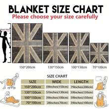 1pc Vintage British Union Jack Plaid Fleece Blanket - Soft Warm All-Season Throw With Union Jack Flag Design, Lightweight & Portable For Home, Office, Travel - White - View 7