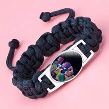 1pc Adjustable Rope Bracelet Set - K-POP "Demon Slayer" Themed Woven Bracelet With Metal Clasp, Cartoon Character Design, Suitable As Gift For Women, Girls, Friends Or Valentine's Day - Multicolor - View 3
