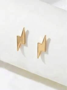 1对时尚简约优雅设计的女士耳钉，适合日常佩戴、送礼、休闲及节日场合。 - 金黃色 - 查看 5