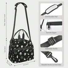 Gothic Skull Insulated Lunch Bag Reusable Lunch Box With Adjustable Shoulder Strap Cooler Tote Bag For Men Women - 歌德 - 查看 3