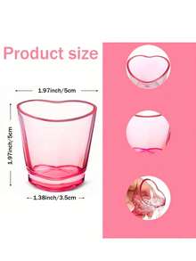 1pc/6pcs/Set Heart Shaped Shot Coffee Glasses Set,Plastic Clear Cute Mini Shot Glasses Tequila Heart Cup For Tequila Vodka Party Valentine's Day Christmas Back To School - Multicolor - View 11
