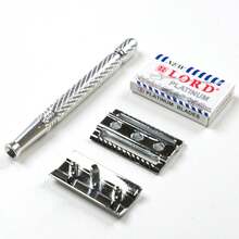 Double Edge Razor ３ピース 両刃カミソリ 替刃５枚付き 剃刀 髭剃り 顔そり メンズ - スタイル - チェックする 4
