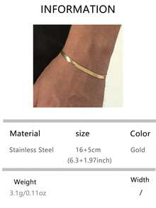 VJS 金色蛇骨纹理精致手镯，简约奢华金属手镯，百搭欧美ins风时尚配饰 - 金黃色 - 查看 6