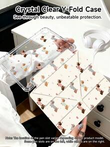 腊肠犬蝴蝶结樱桃图案平板电脑保护套,适用于 Air 4/5(10.9 英寸)、7/8/9(10.2 英寸)平板电脑,内置 Apple Pencil 插槽,也适用于 Galaxy Tab S6(10.4 英寸)、Tab A7 Lite(8.7 英寸)平板电脑,INS 风格皮革保护套,适合学生返校、情人节、新年礼物 - 彩色 - 查看 4