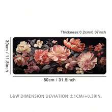 Mouse Pad com Arte Floral Retrô, Com Design Original e Personalizado, Este Mouse Pad Grande Pode Ser Usado Como Tapete de Mesa, Tapete de Estudo ou Tapete de Teclado, Adequado para Jogos, Uso Doméstico e Escritório. - Multicolorido - Visão 13