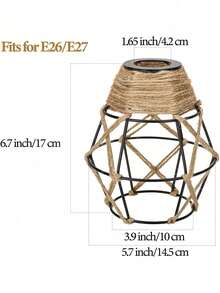 1pc Vintage DIY Iron Lamp Shade, Retro Metal Birdcage Pendant Light Fixture For Hotel, Cafe - Black - View 10