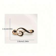 Alloy Enamel Music Note Brooch, Minimalist & Elegant Lapel Pin For Suit, Shirt, Unisex - Multicolor - View 5