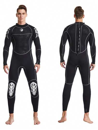 HISEA 3mm Thick Chloroprene Rubber Insulated Diving Suit; Men's And Women's Universal Cold Resistant Snorkeling Swimsuit; Men's Back Zipper Water Surfing Clothing; Ladies' One-Piece Warm Swimming Suit