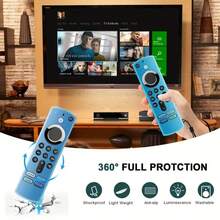 Remote Control Protective Cover, Remote Control Cover, Silicone Material, Anti-Drop, Anti-Dust, Compatible With Fire Stick TV Alexa Voice Remote Control (Third Generation) Luminous Model With Lanyard,Mother's Day Gift,Bedroom Decor,Garden,Kitchen Decor,Summer,Beach,Travel Essentials,Room Decor,Squishy,Graduation - Multicolor - View 4