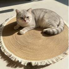 1 件不掉毛绳编织猫抓板，适合猫抓挠和休息，可作为改善氛围的家居宠物礼物 - 彩色 - 查看 13