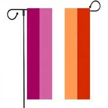 Small Sunset-Themed Lesbian Pride Garden Flags, Perfect For Decorating Your Yard During Pride Month, Measuring 12X18 Inches And Featuring Double-Sided Designs For Outdoor Use - A - Xem 1