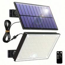 3000 Lumens 400 LED Solar Outdoor Lights With Remote Control, Motion Sensor, IP65 Waterproof, 180° Wide Angle Floodlight, 3 Modes, Suitable For Front Door, Yard, Garage, Balcony - 400LED - View 2