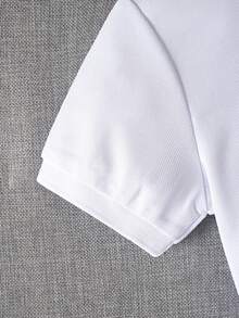 3pcs/Pack Unisex Kids Classic White Short Sleeve Polo Shirts, School Uniform Tops For Back To School, Suitable For Daily Wear, Performances And Group Activities - White - View 8