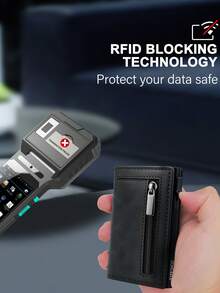 RFID Blocking Aluminum Leather Slim Wallet, Men's Credit Card Holder, Formal/Business Wallet, Recommended Valentine's Day Gift - Multicolor - View 7