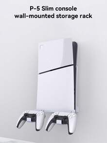 Slim Console Wall Mount - Sturdy Floating Storage Shelf With Controller Holder - Many - View 3