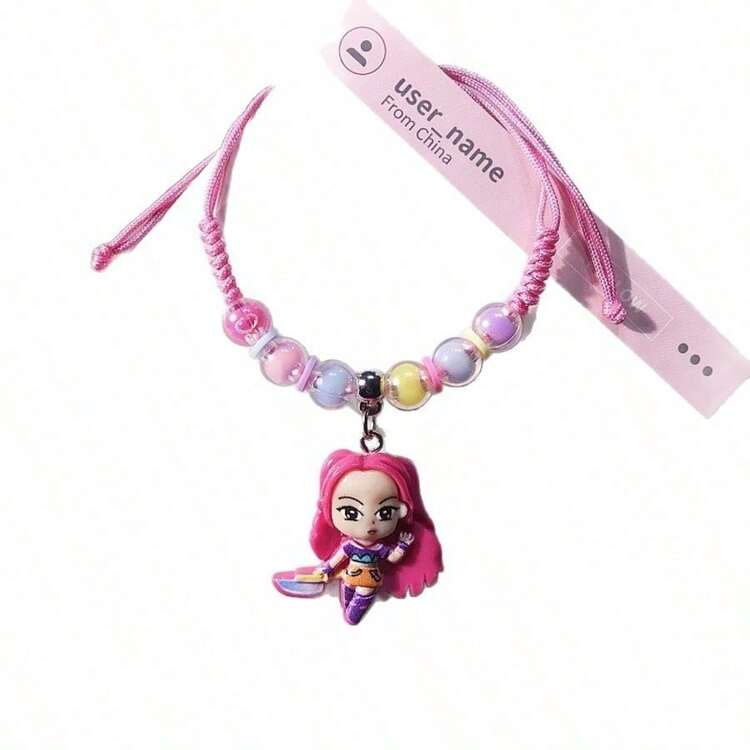 Cartoon Anime K-POP Witch Girl Group Bracelet, Fashionable DIY Beaded Handmade Woven Bracelet - Multicolor - View 12