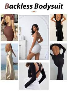 1 bộ đồ định hình không đường may cỡ lớn dành cho nữ, giúp thon gọn eo, kiểm soát vùng bụng, nâng mông, áo liền thân ren hở lưng. - trắng - Xem 4