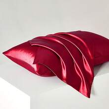 1/2/4 Pcs Luxury Silky Soft Pillowcase - Breathable & Skin-Friendly, Cool Touch, Envelope Closure - Machine Washable, Silk-Like Satin Pillowcase, Single Person Icy Silk Satin Pillowcase, Gift (For Her), Valentine's Day Gift, Mother's Day Gift, Personalized Gift - Burgundy - View 14