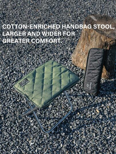  URBANWAVE Portable Folding Camping Stool, Lightweight Collapsible Adult Camping Chair, Backpack Travel Fishing Stool Mini Seat, Compact Foldable Carry-On Chair, Outdoor Footrest Seat For Travel, Hunting, Fishing, Hiking, Gardening