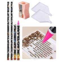Rhinestone Picker Set, Sticky Resin Picker, Pencil Nail Dotting Pen, Wax Pencil, Synthetic Gemstone Pickup Tool, Self-Adhesive Wax Pencil Art Tool For Nail Art DIY With Sharpener - Multicolor - View 12