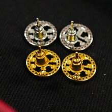 1对极简主义锆石耳环 - 女士简约时尚休闲配饰 - 雪花鋯石耳環 - 查看 3