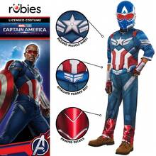 KIWI Captain America Deluxe Kids' Costume - Officially Licensed Character Costume - Authentic Superhero Costume - Captain America Deluxe Kids' Costume - Perfect For Parties And Carnival - Easy To Put On And Take Off, Comfortable And Lightweight Fabric - 彩色 - 查看 3