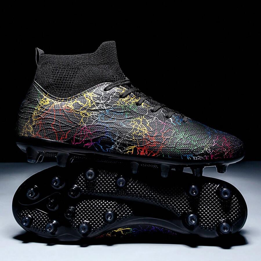 男士足球鞋、女士室内足球鞋、棒球草地鞋、成人青少年橄榄球鞋 - 黑色 - 查看 1