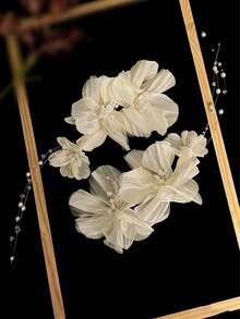 1/2pcs Handmade Feather & Pearl Hair Clip, Crystal Headpiece, Sweet Fairy Style Accessories For Teen Performance - Multicolor - View 14