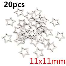 20pcs Stars Charm Stainless Steel Frame Pendant Open Bezels Hollow Pressed Resin Frame Mold Bezel DIY Jewelry Making - Pentagram - View 8