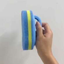 1pc Ergonomic Hand-Held Sponge Scrubber, Dual-Color Design - Multi-Functional Manual Cleaning Brush, Suitable For Bathtub, Kitchen, Bathroom - Applicable For Cleaning Tiles, Pots And Stains, Bathroom Accessories - Multicolor - View 7