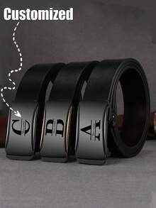 Customizable Men's Belt, Made Of PU Leather Material, Personalized Gift, Also Suitable For Anniversary, Father's Day, Husband And Boyfriend's Ideal Gift, Also Suitable For Business And Casual Occasions. Portable, Simple, Personalized And Unique. - Multicolor - View 1