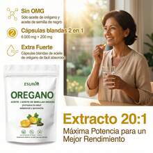 Cápsulas blandas de orégano. El aceite de orégano con aceite de semilla negra promueve la salud inmunitaria estacional y fortalece. Cápsulas de suplemento de aceite de orégano. Sin OMG ni gluten. 300 cápsulas blandas. Suplemento dietético. - 300 unidades - Ver 8