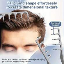 Salon-Style Men's Styling Combs: Textured Pompadour Comb, Wide-Tooth Pompadour Comb, Pompadour/Slicked-Back Hairstyle Textured Comb, Double-Tooth Comb For Volumizing Hair, Plastic Root Volumizing Comb Set. - Multicolor - View 5