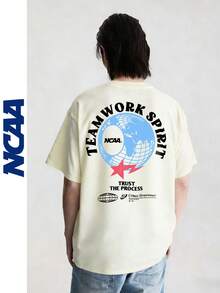 Ținute asortate pentru cupluri, tricou unisex cu mânecă scurtă, tricouri pentru cupluri cu imprimeuri față și spate, ținută streetwear casual, stil universitar, potrivit pentru primăvară, vară, toamnă, cadou ideal pentru iubit, iubită, soț, soție, aniversare - Caisă - Vizualizare 2