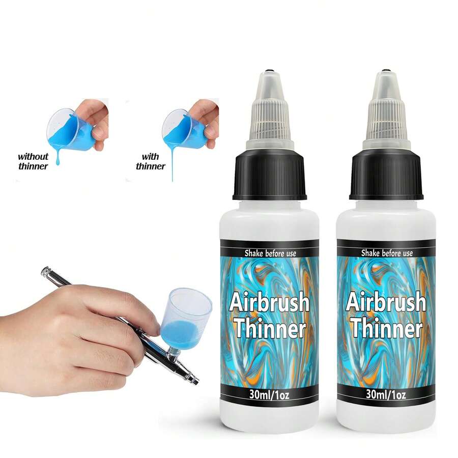 60ml Airbrush Thinner, Water-Based Acrylic Paint Thinner, To Improve Color Flow For Shoes, Clothes, Metal And Plastic Models. - 60ML - View 1