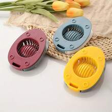 1pc Stainless Steel Egg Slicer, Multifunctional Kitchen Tool, Perfect For Slicing Eggs, Fruits, Etc. - Manual Cutter For Home & Restaurant Use - Multicolor - View 5