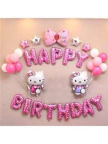4 pièces de nouveaux ballons en aluminium de dessin animé, set de ballons métalliques en forme de chat, convient pour les fêtes à thème, les décorations d'anniversaire, les arrière-plans, les studios de photographie, la fête des mères, la Saint-Valentin, la remise des diplômes, Noël et autres occasions - Multicolore - Voir 13