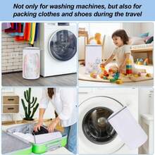 1pc Shoe Washing Bag, Washing Machine Shoe Bag, Large Capacity Travel Shoe Storage Bag, Polyester Fiber Shoe Washing Bag With Mesh Protection - White - View 4