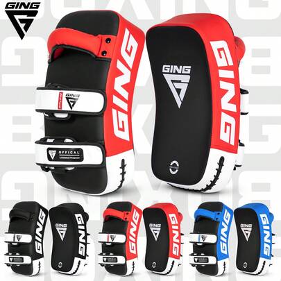 GINGPAI Thick Professional Muay Thai Kick Pad, Curved MMA Punching Target, Boxing Kicking Shield Training Equipment
