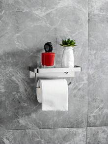 1pc Bathroom Tissue Roll Holder Storage Rack Bathroom Decor Fall Decor - Silver - View 3