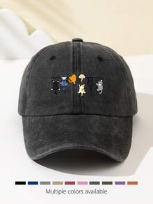 1pc Women's Soft Top Baseball Cap With Climbing Cat Print, Breathable Adjustable Brim, Suitable For Daily Outings, Vacation, Camping, Outdoor Sports, Truck Drivers, Holiday Gift - A - View 5